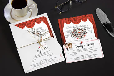 Karikatürlü esprili düğün davetiye modelleri