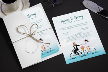 Bisikletli düğün davetiye